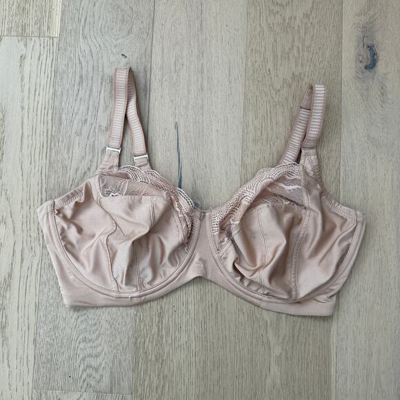 Birdsong Womens Bra Size 38DDD Beige Lace Underwire Full Coverage Support A10015 - Picture 1 of 4
